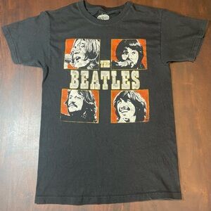 1970s The Beatles black and orange t shirt